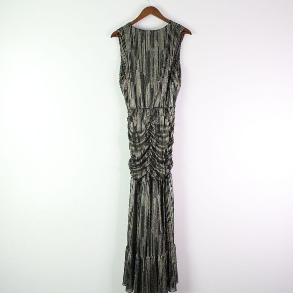 Misa Los Angeles Ava Metallic Stripe Midi Dress Size S - Picture 6 of 12